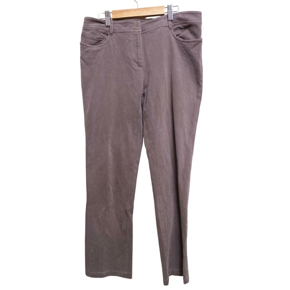 Eileen Fisher Pants - Eileen Fisher Womens Mauve Taupe Italian Fabric Straight Leg Pants Size M
